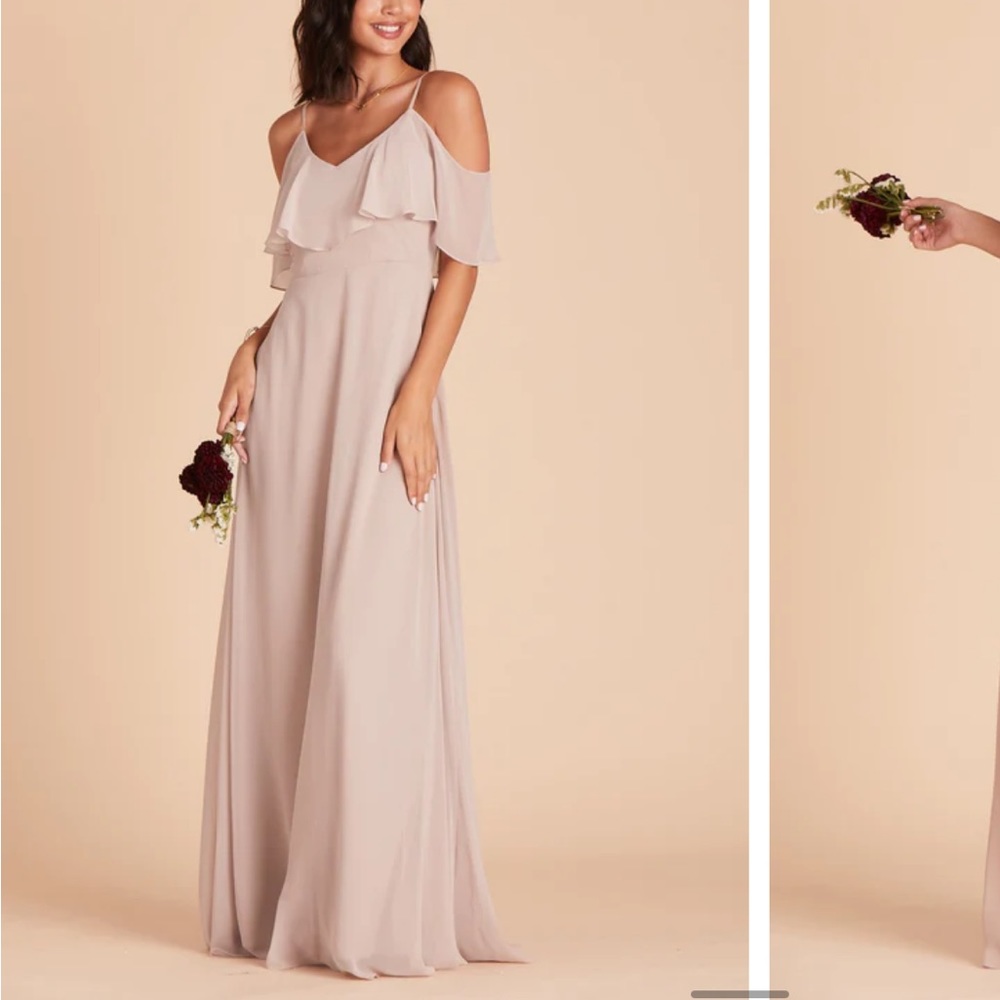 Taupe Ruffled Convertible Gown Dress Maxi Pockets Prom Wedding Guest Bridesmaid